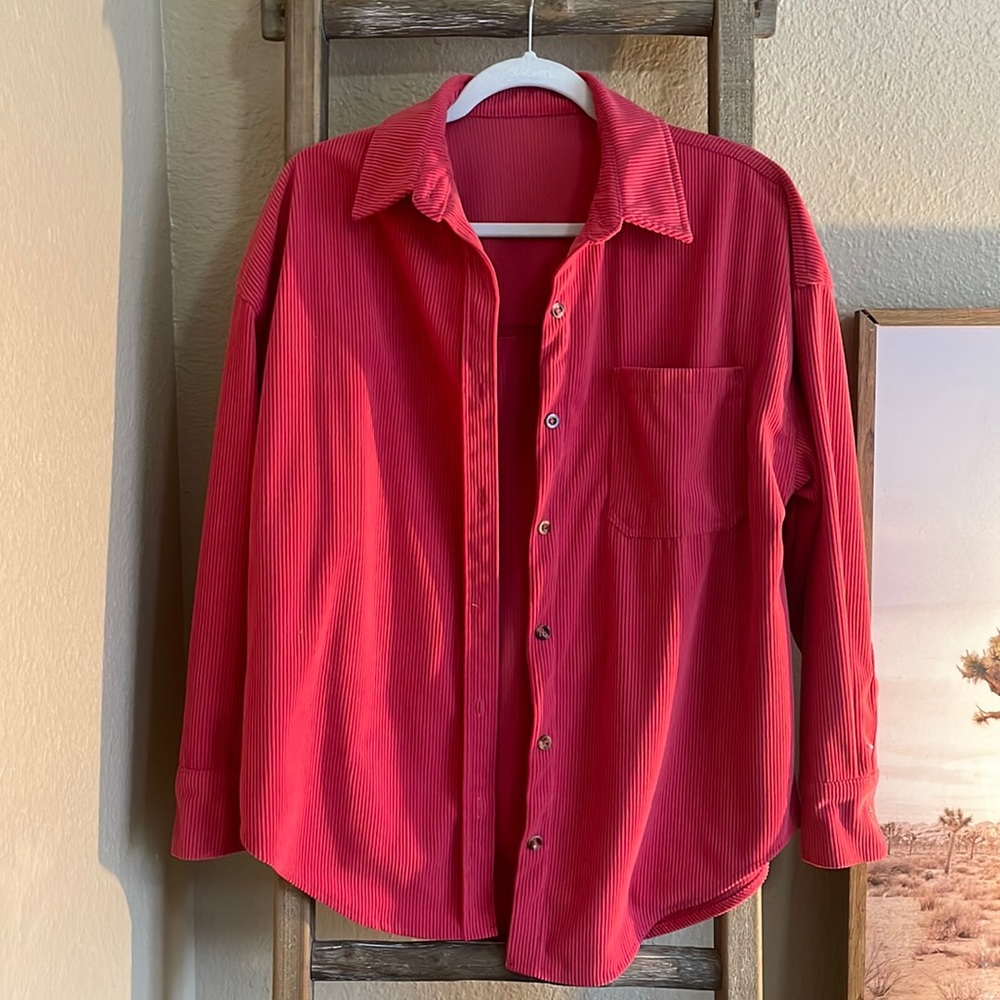 Suede button down